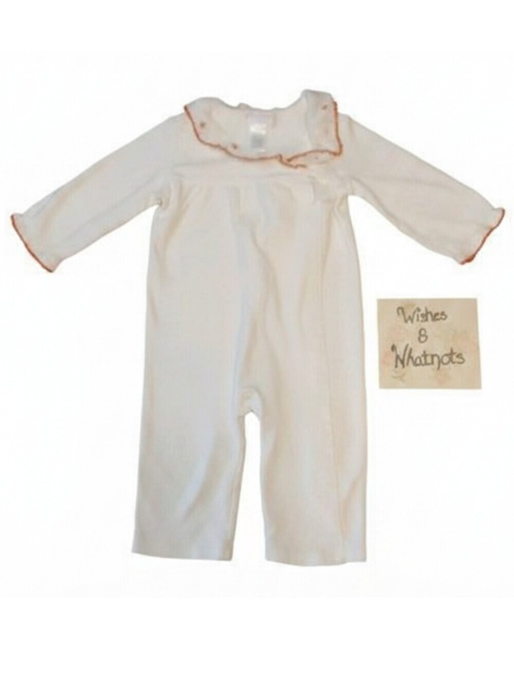 Vintage Janie & Jack Pumpkin Romper 6-12 Months Halloween Bodysuit